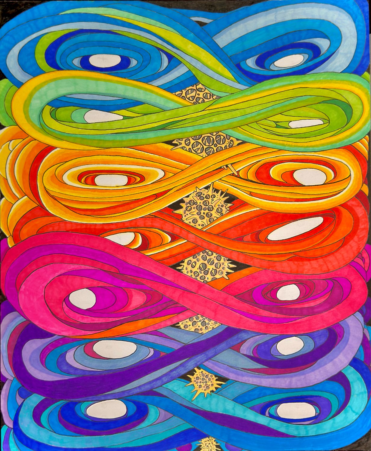 Color Swirls with Seed Falling