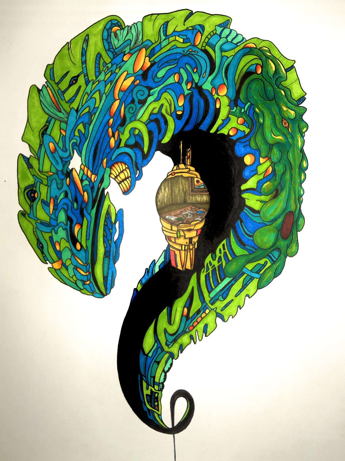 Green Question Mark Creature