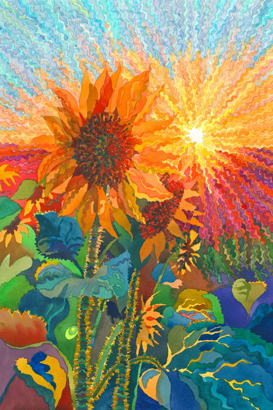 Original: Sunflowers on the Sunset