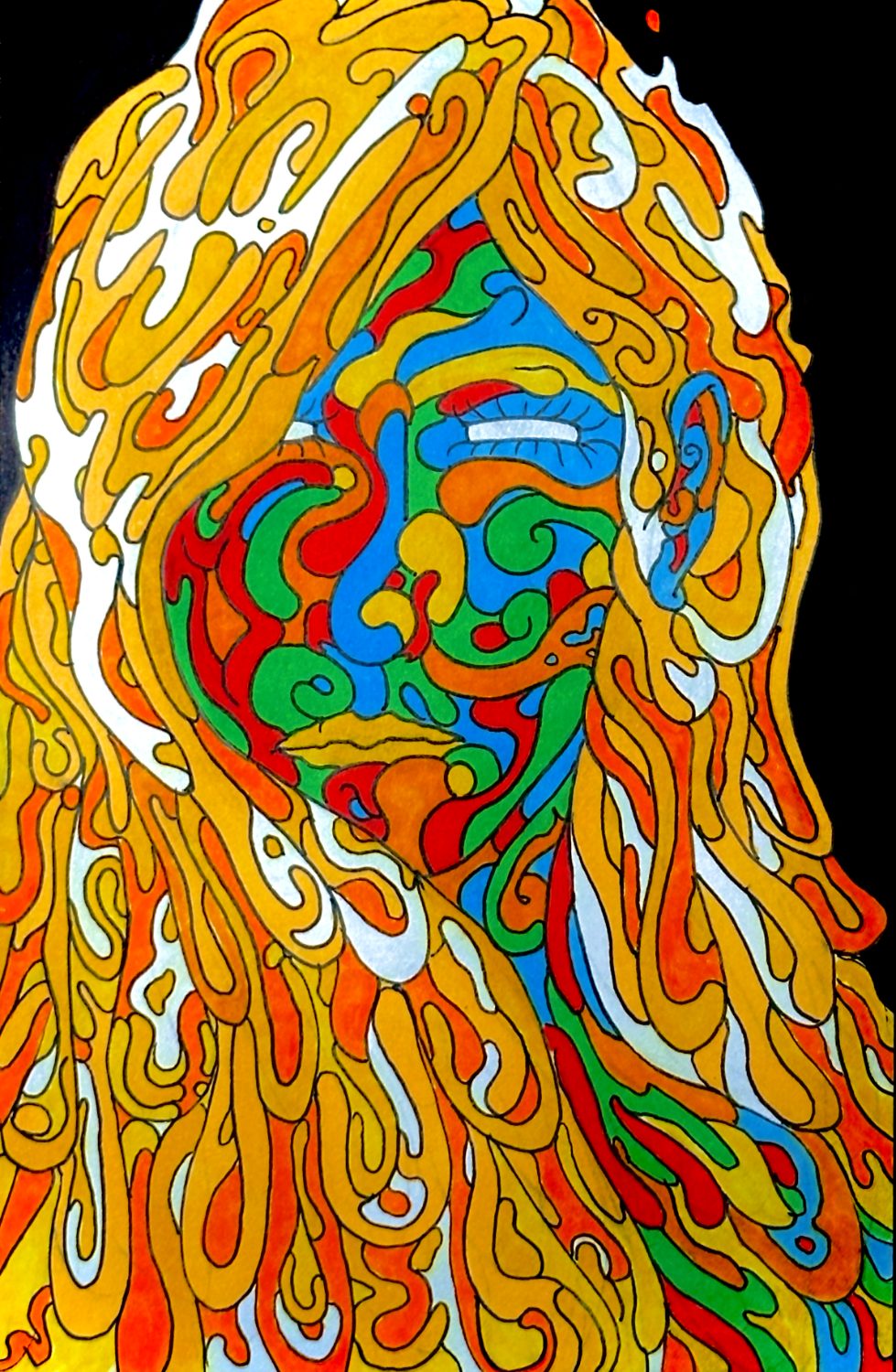 Paint Spilling Woman Portrait