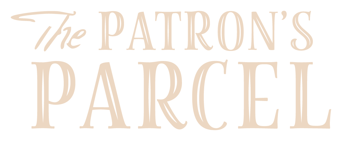 The Patrons Parcel tan logo